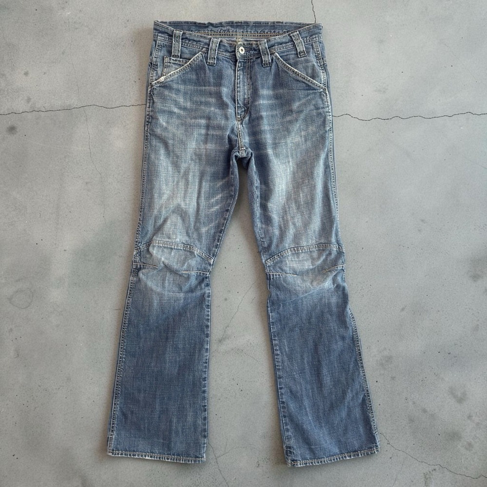 G-Star Raw Comwood Flare Bootcut Jeans Mens 33x34 Medium Wash Fade Flap Pockets